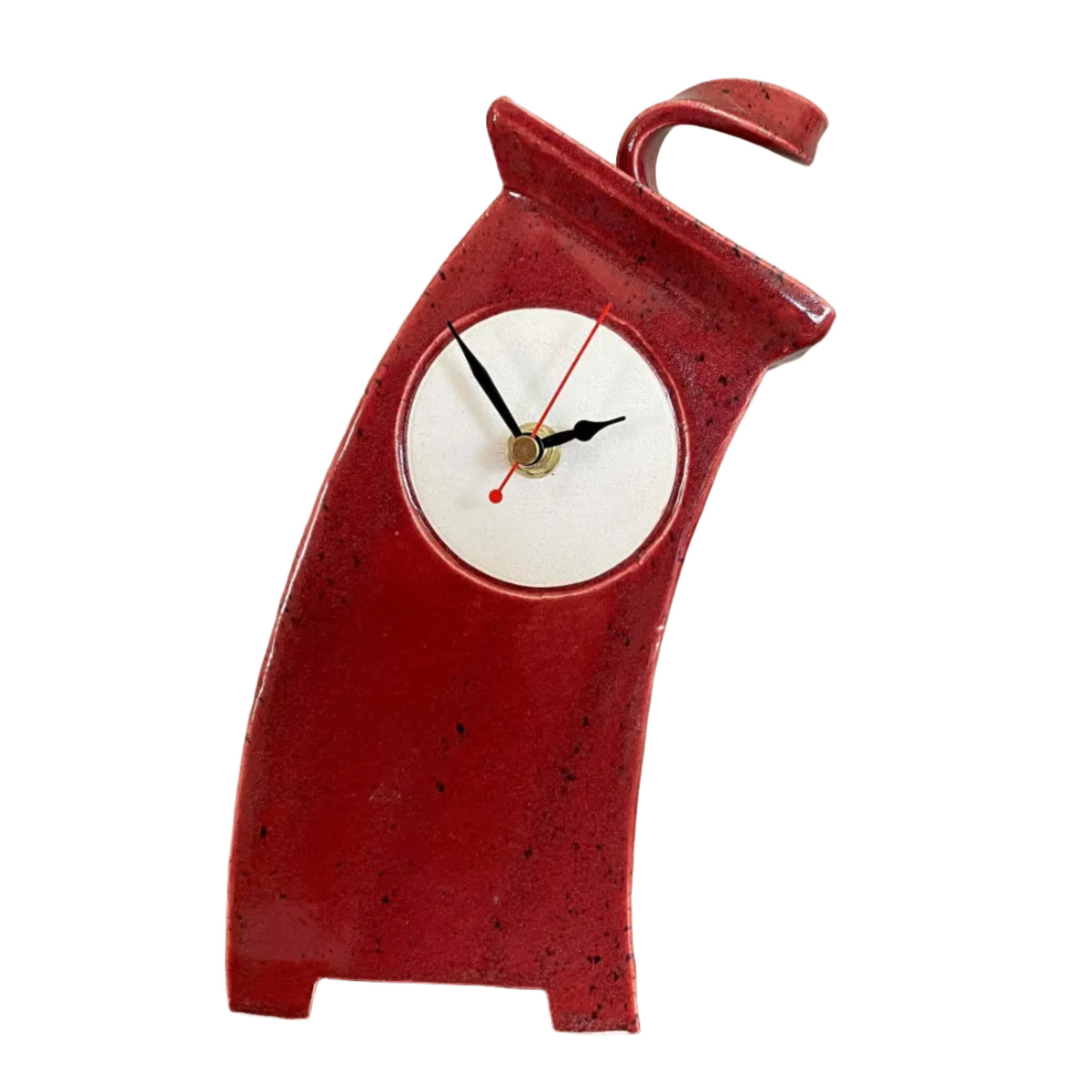 Table Clock, Red Clock, Shelf Clock, Mantle Clock - PeterBowenArt