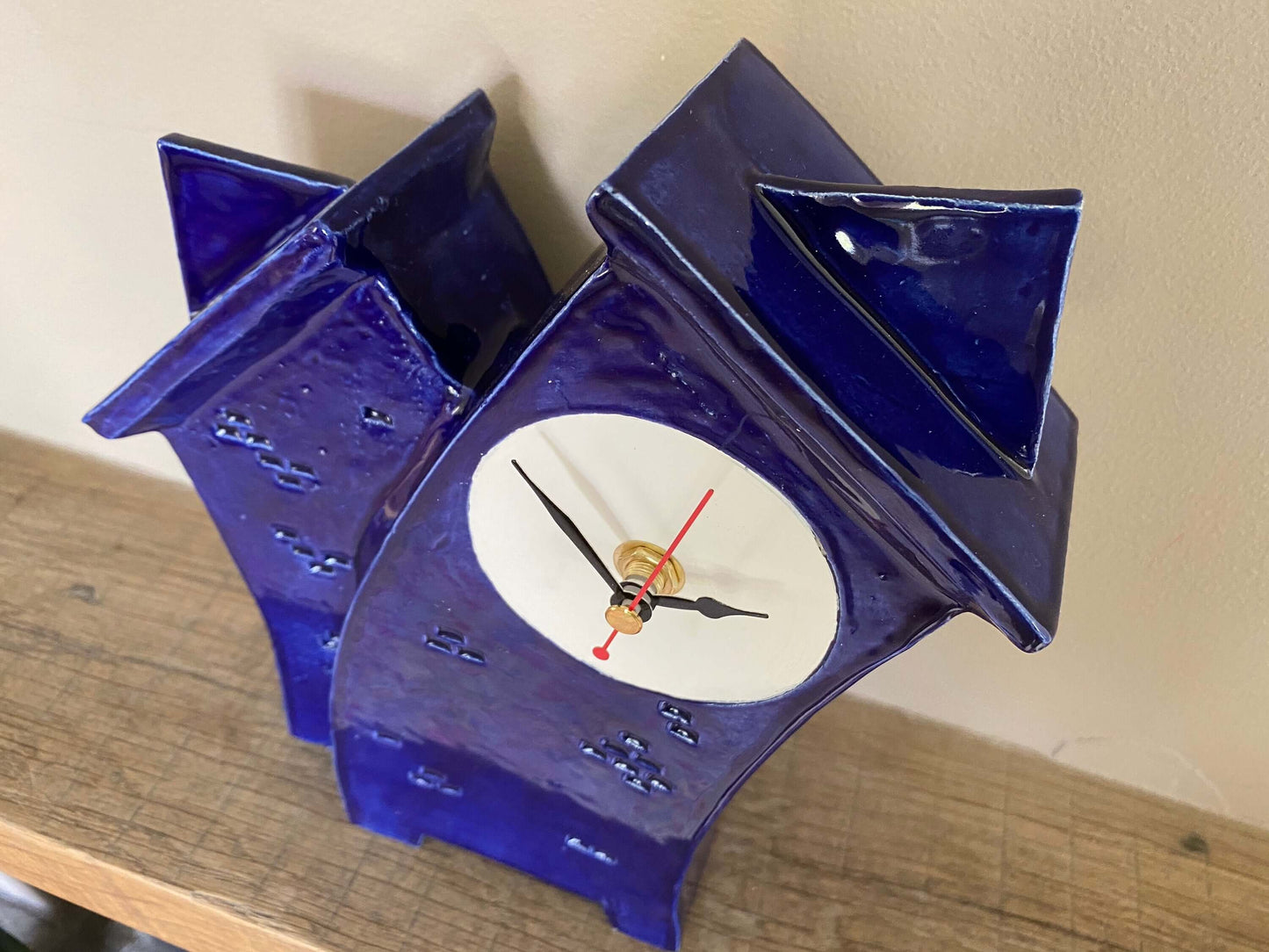 Ceramic Clock, Tabletop Clock, Shelf Clock, Double Clock - PeterBowenArt