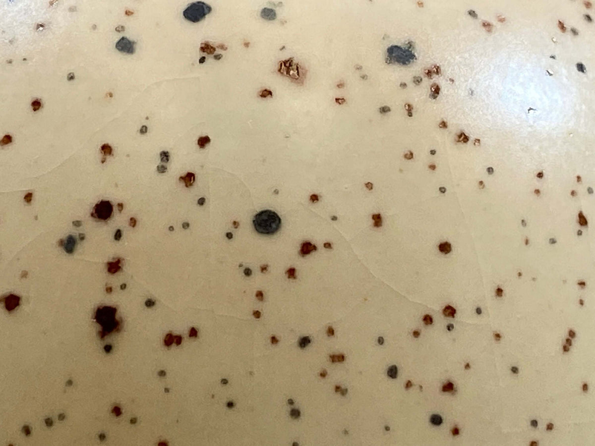 Sugar Bowl with Spoon Honey Speckle Glaze - PeterBowenArt