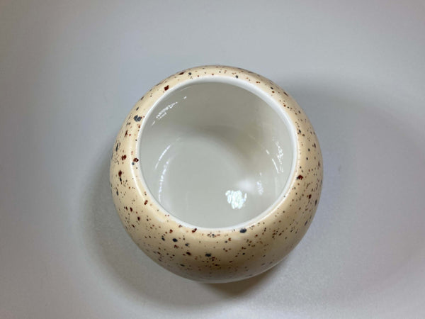 Sugar Bowl with Spoon Honey Speckle Glaze - PeterBowenArt