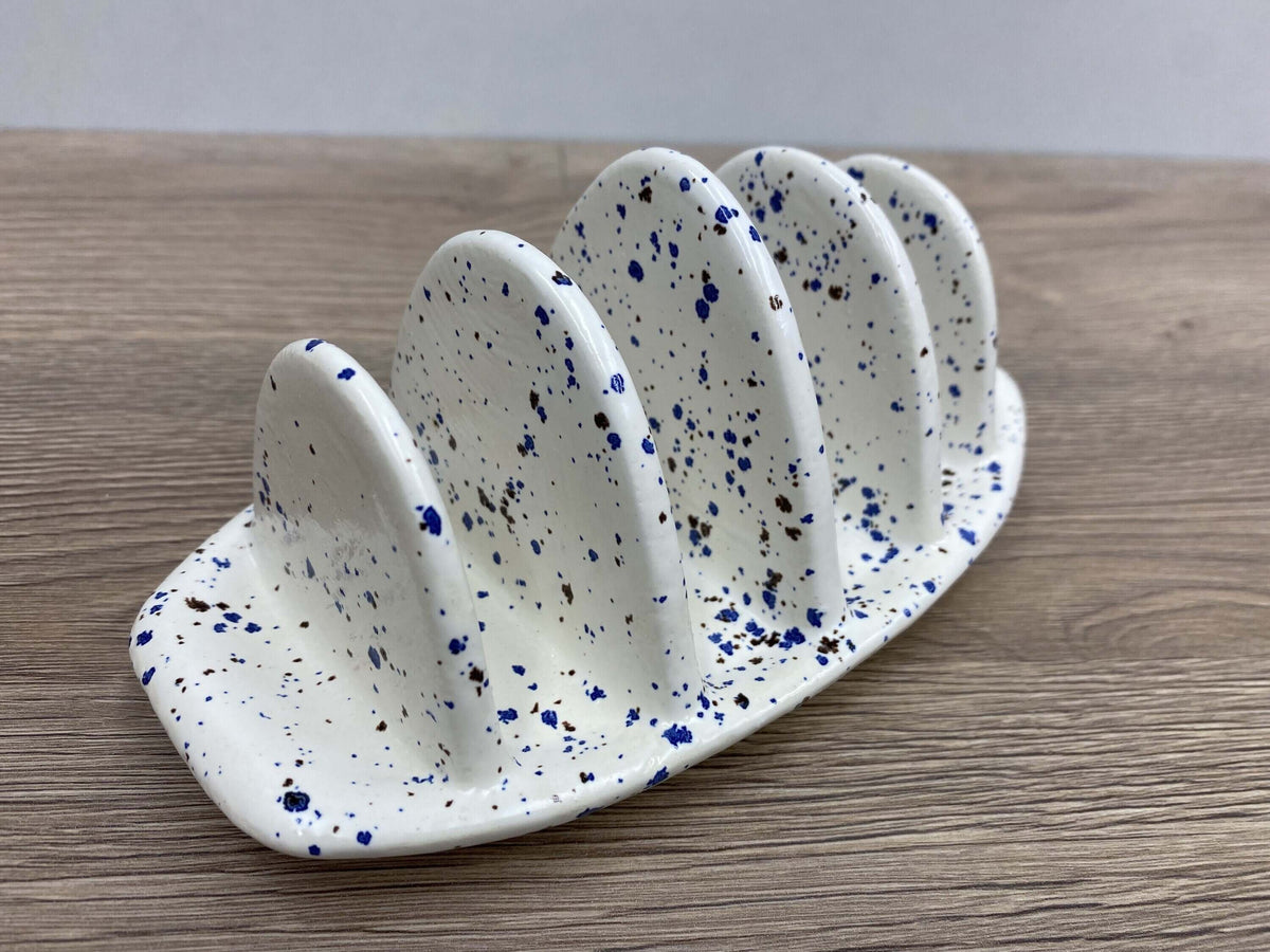 Toast Rack Speckled Blue Glaze