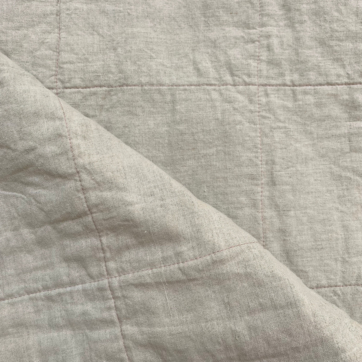 Everly Linen Quilted Throw Pale Pink