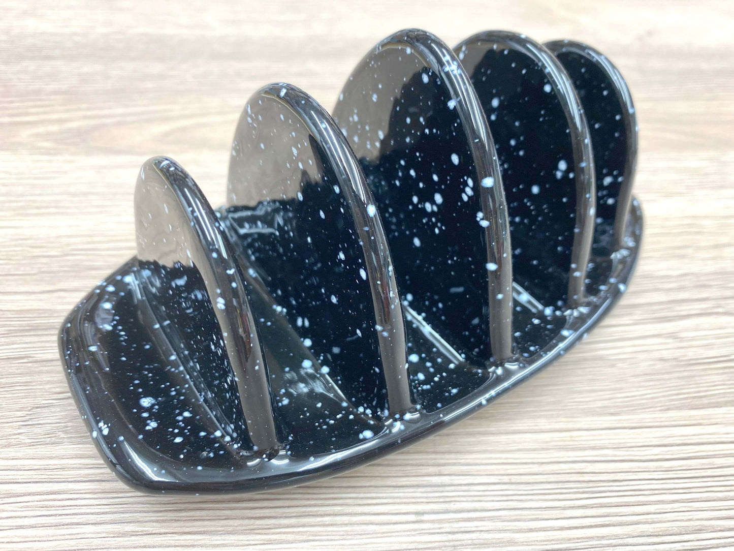 Toast Rack with Speckled Black Glaze