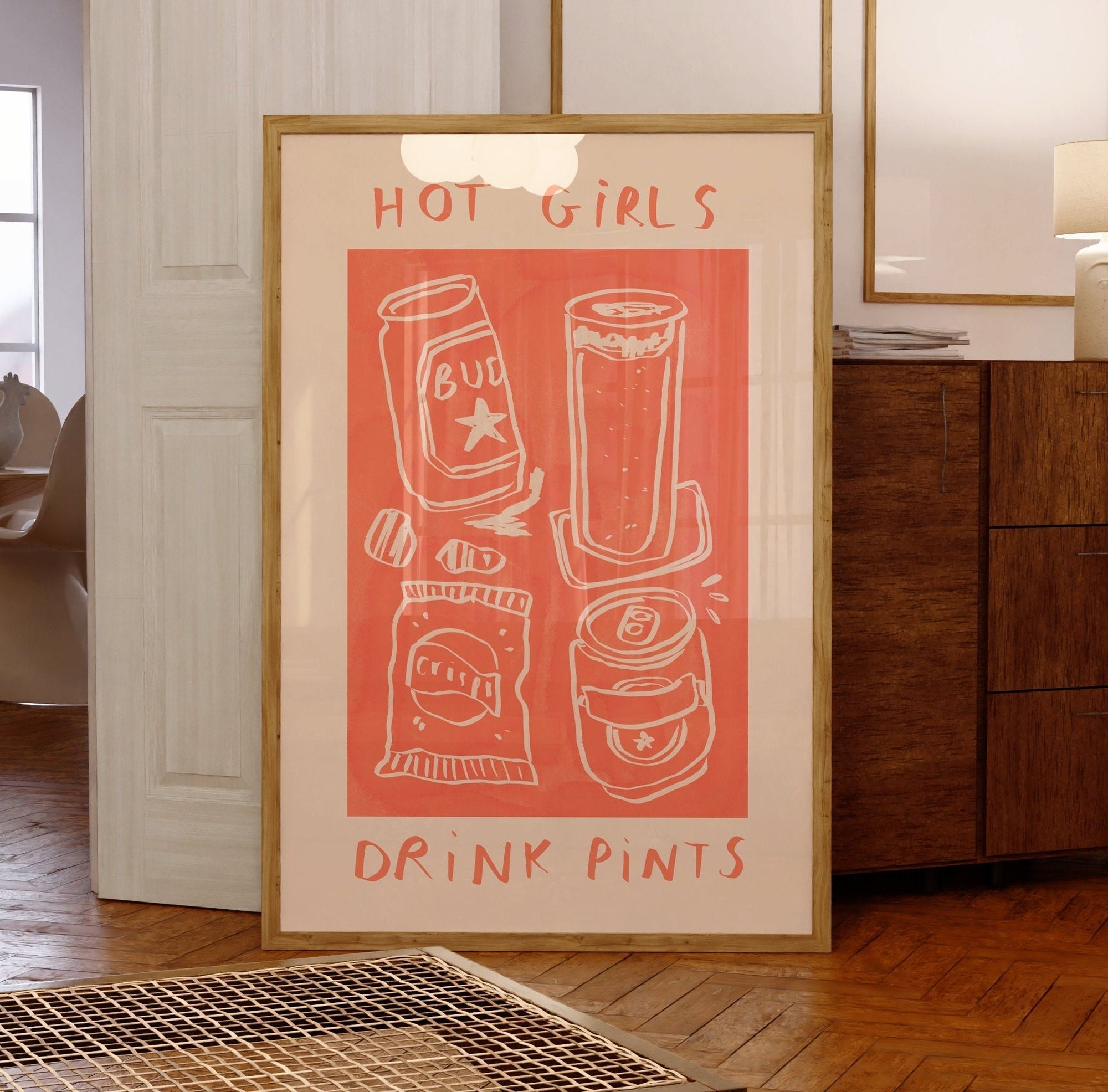 Hot Girls Drink Pints Print