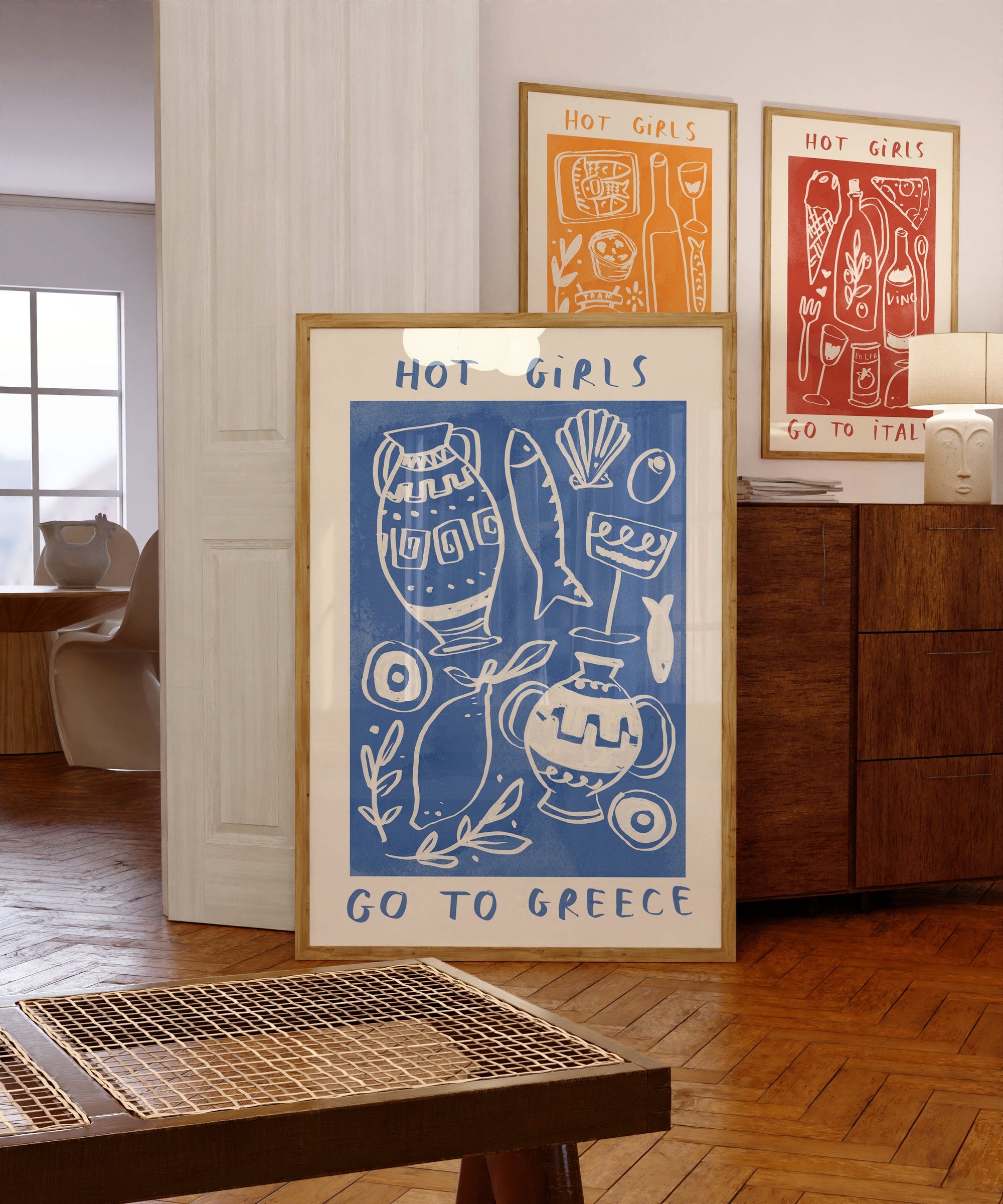 Hot Girls Go To Greece Print