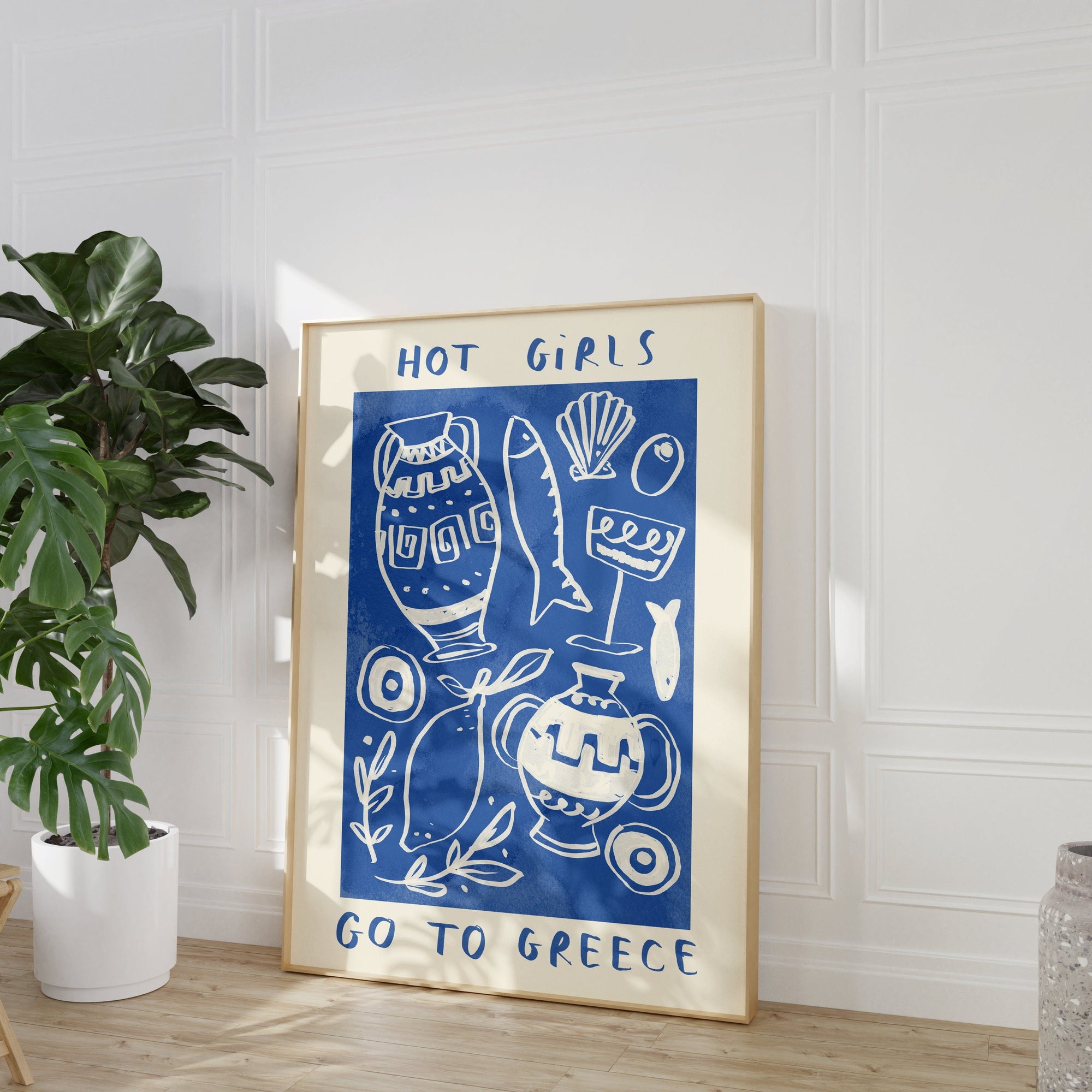 Hot Girls Go To Greece Print
