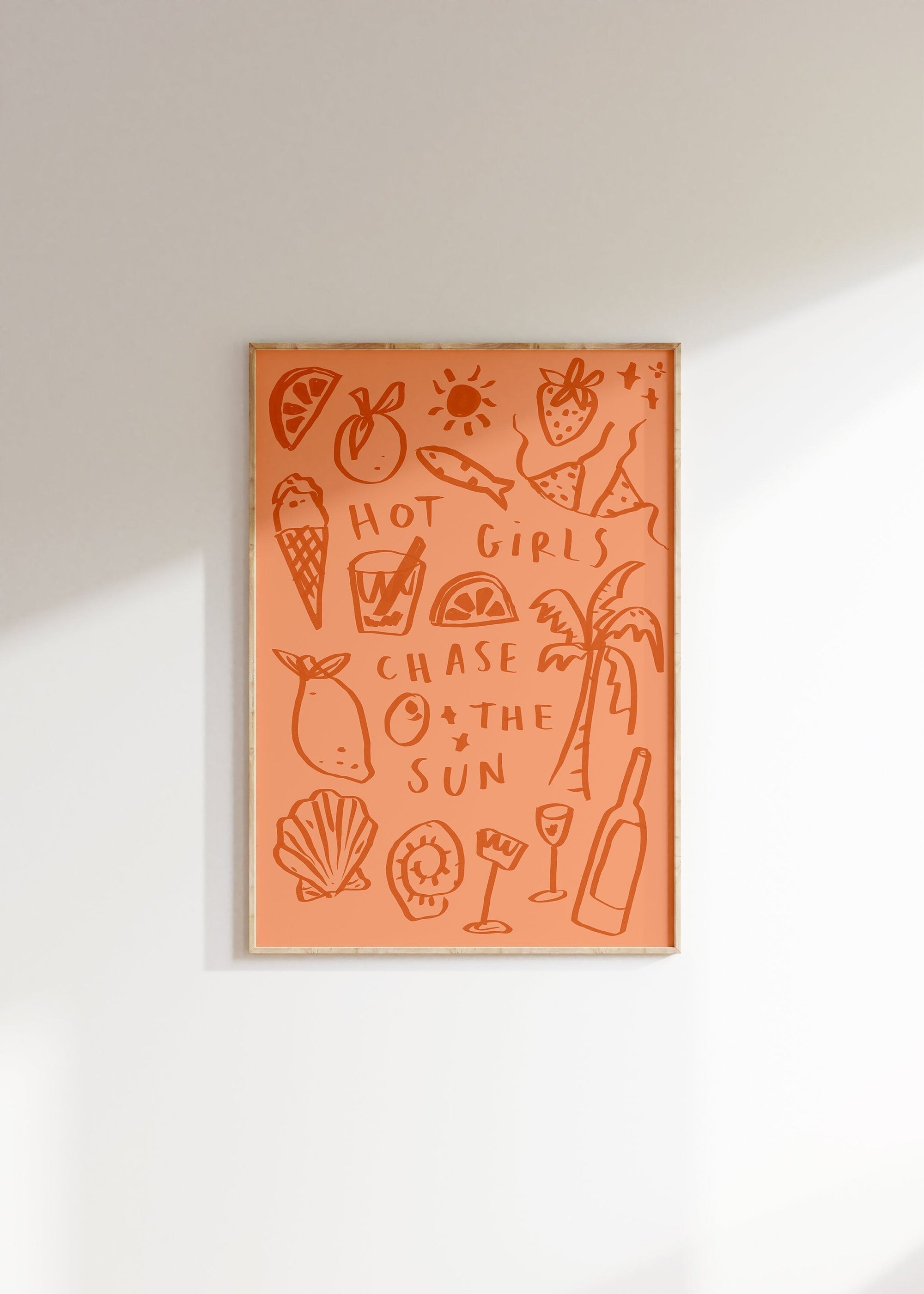 Hot Girls Chase The Sun Print