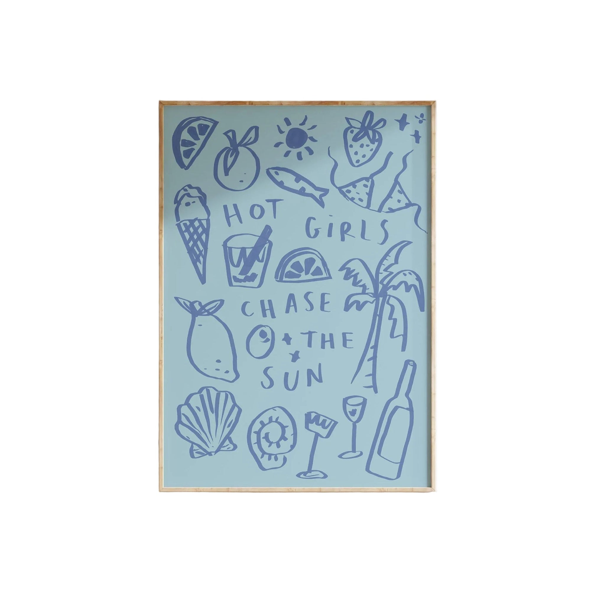 Hot Girls Chase The Sun Print