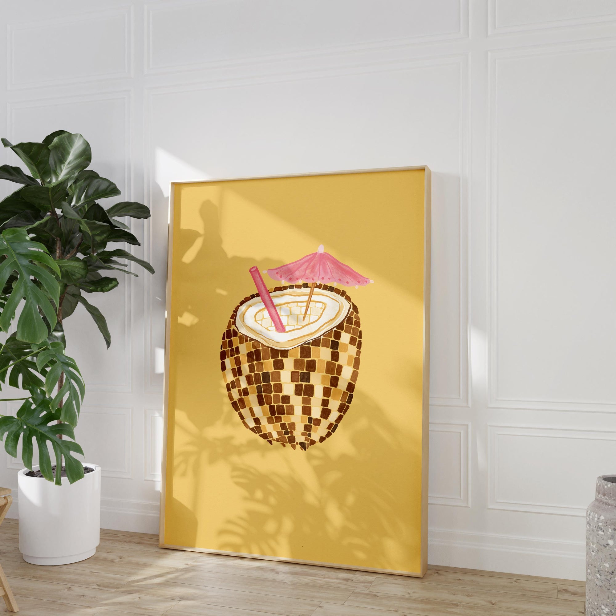 Disco Ball Coconut Print