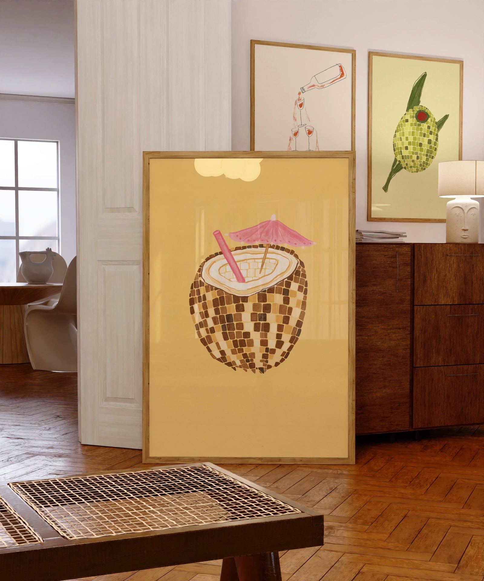 Disco Ball Coconut Print