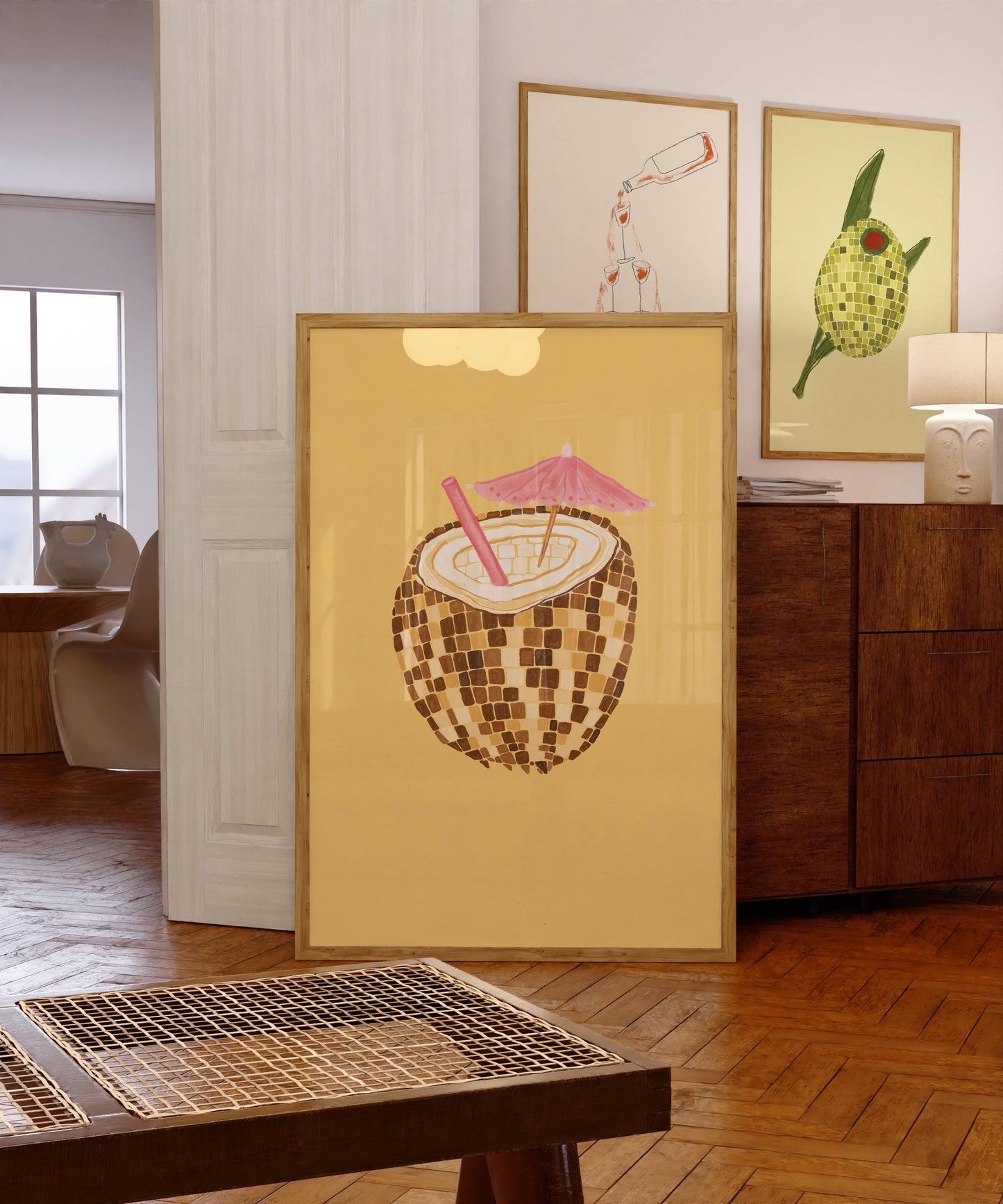 Disco Ball Coconut Print