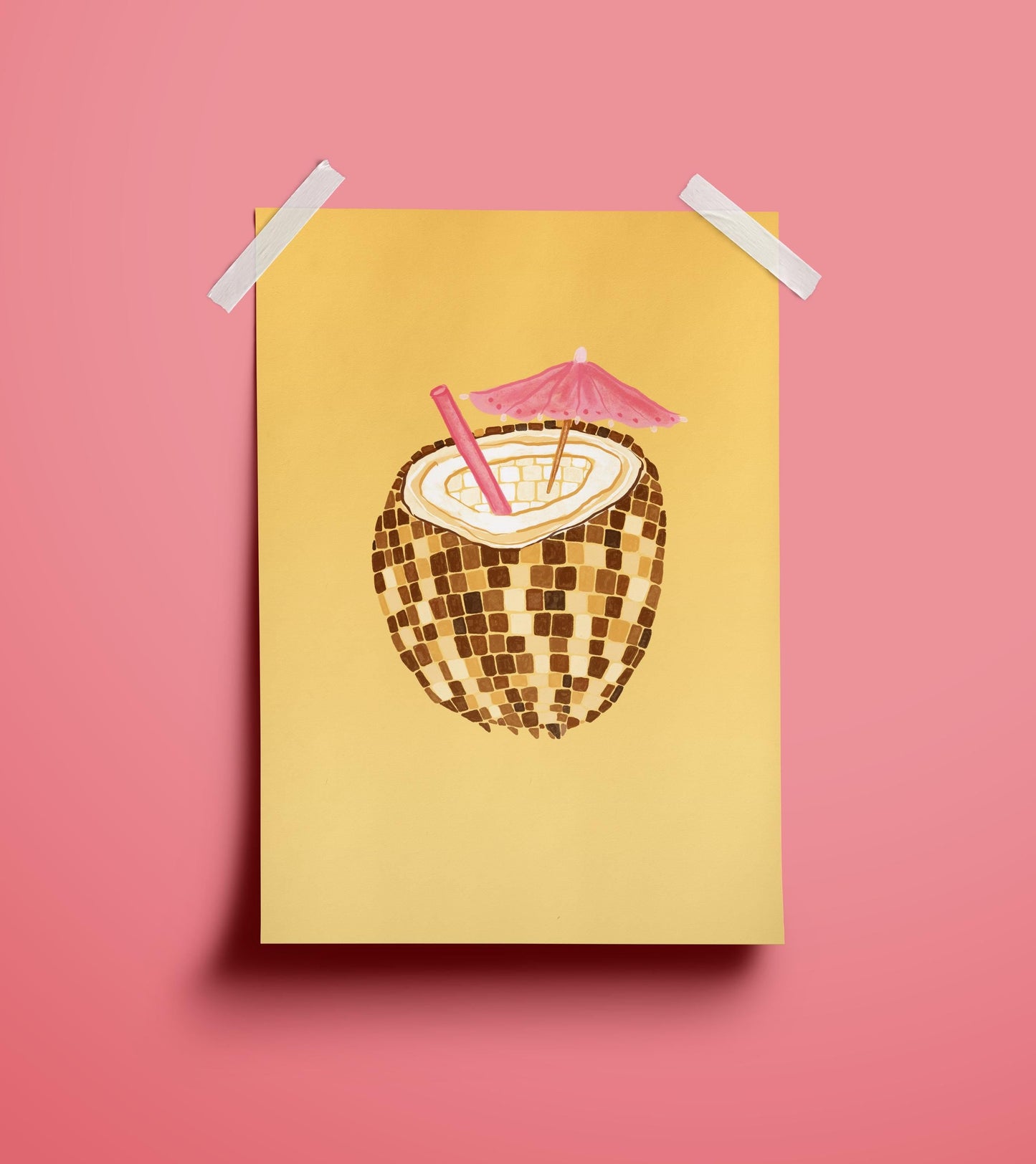 Disco Ball Coconut Print