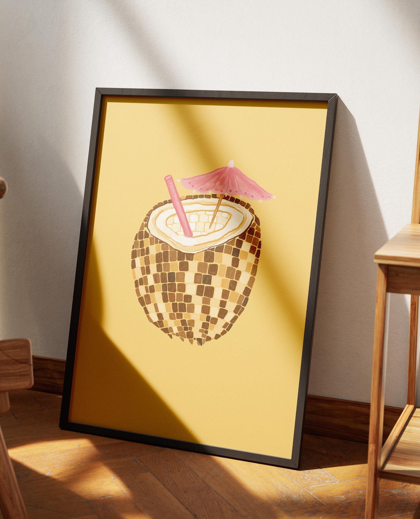Disco Ball Coconut Print