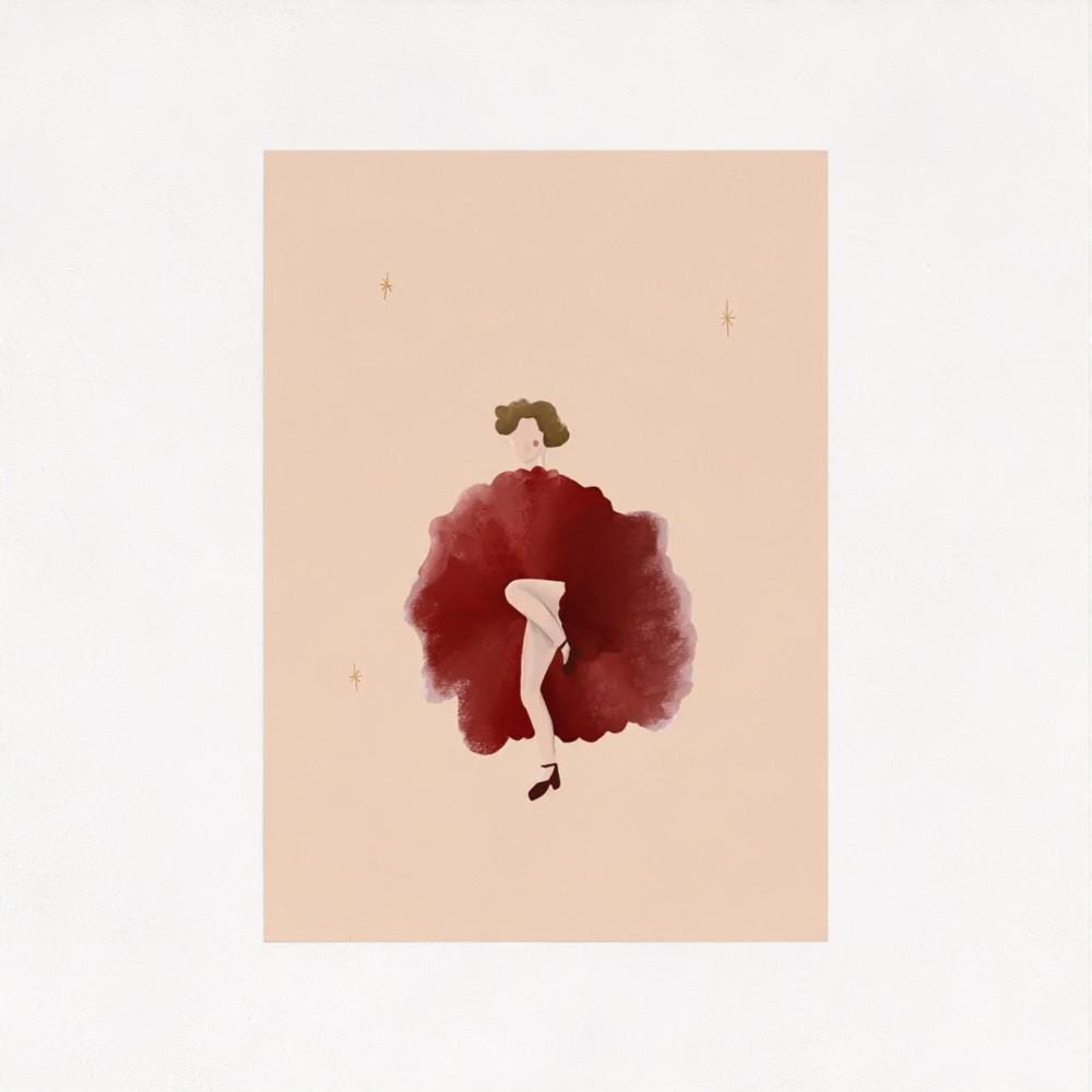 The Lady in Red art print — additional product photo of the design