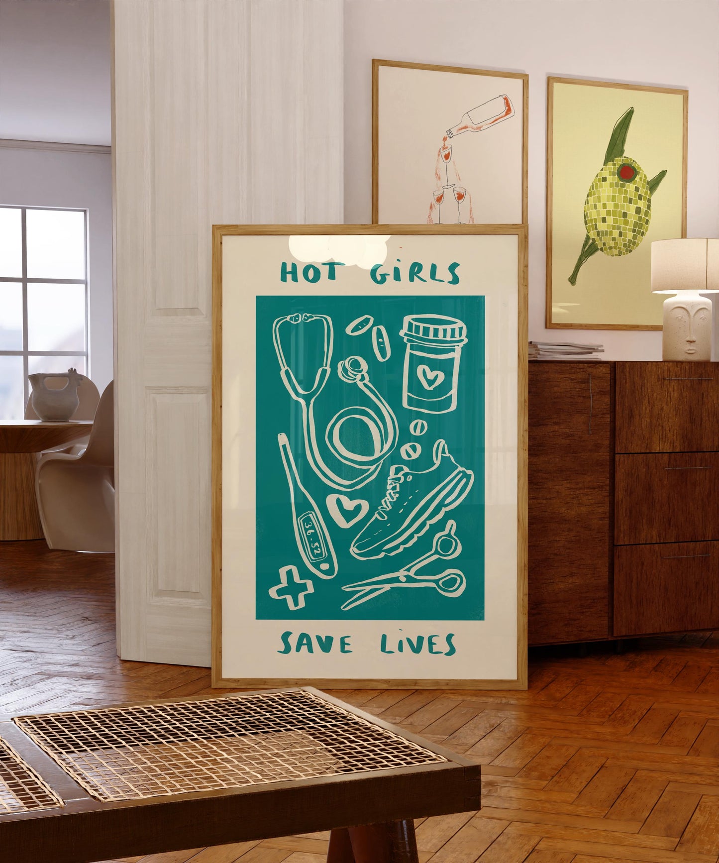 Hot Girls Save Lives - Nurse (Running Shoes) Print