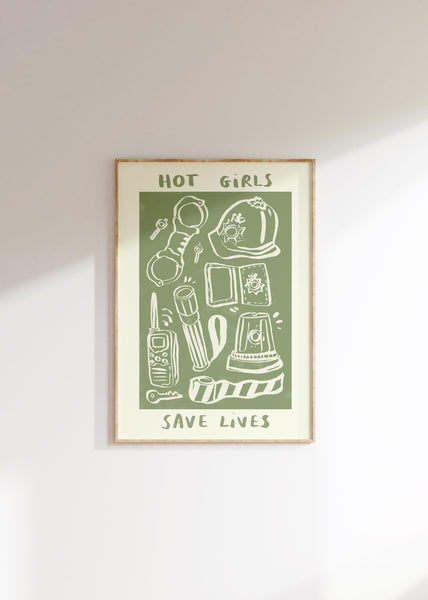 Hot Girls / Boys Save Lives -  UK Police Print