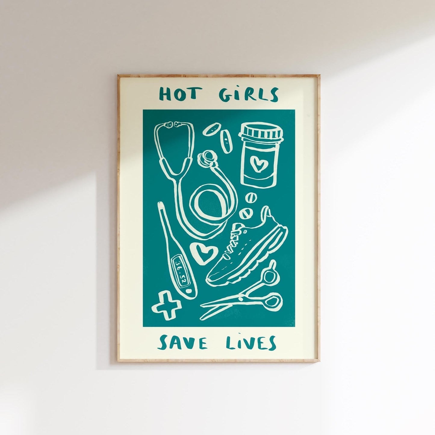 Hot Girls Save Lives - Nurse (Running Shoes) Print
