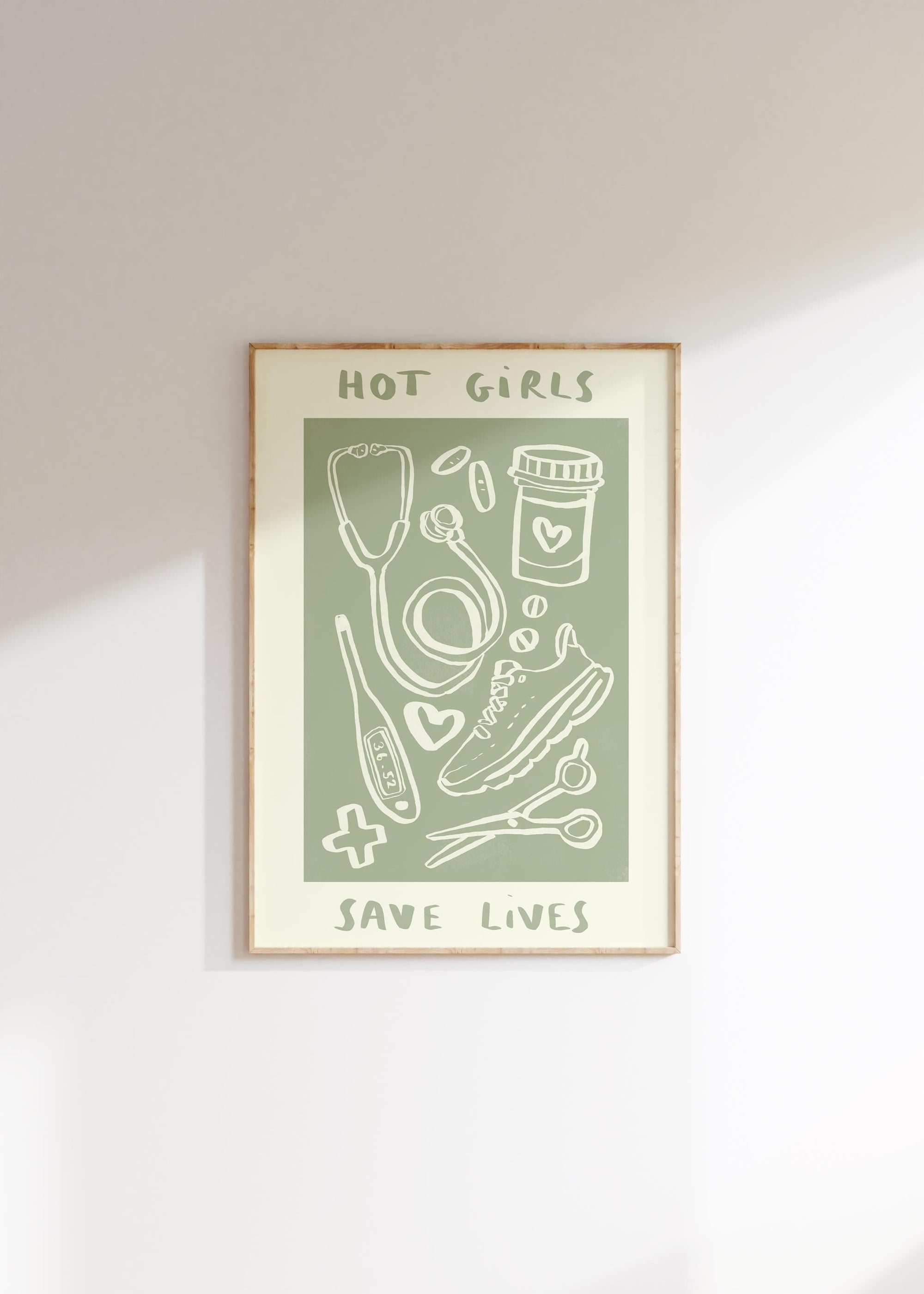 Hot Girls Save Lives - Nurse (Running Shoes) Print