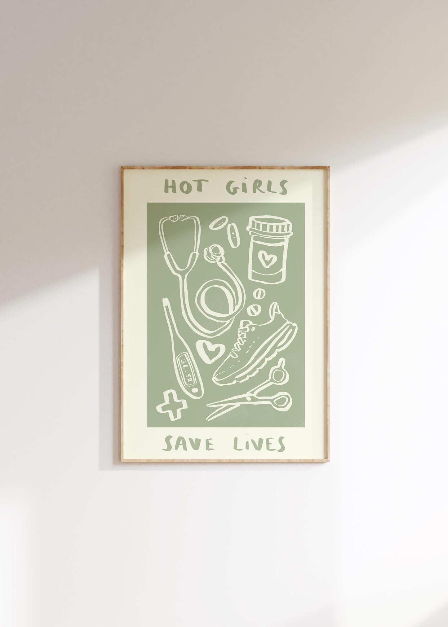 Hot Girls Save Lives - Nurse (Running Shoes) Print
