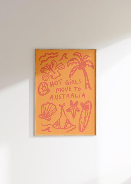 Hot Girls Move To Australia Print