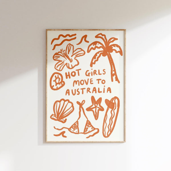 Hot Girls Move To Australia Print