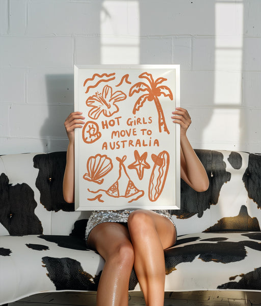 Hot Girls Move To Australia Print