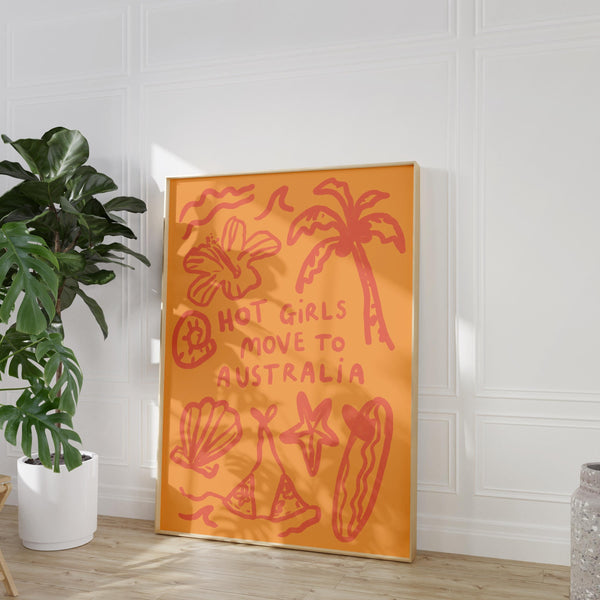 Hot Girls Move To Australia Print