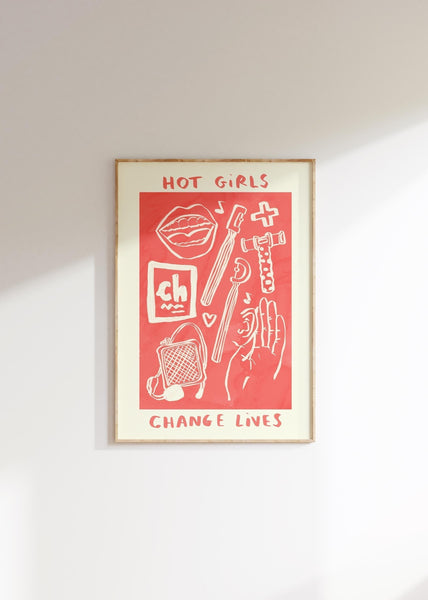 Hot Girls Save / Change Lives Wall Print - Speech and Language Therapy Print