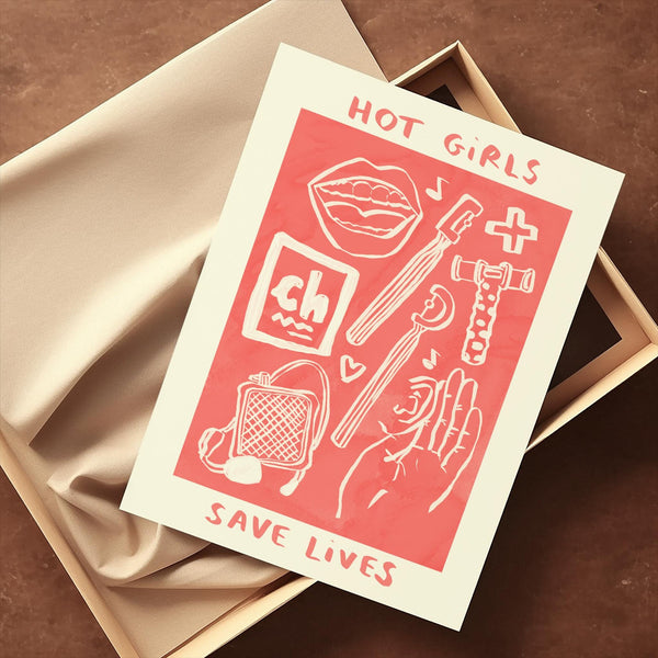 Hot Girls Save / Change Lives Wall Print - Speech and Language Therapy Print