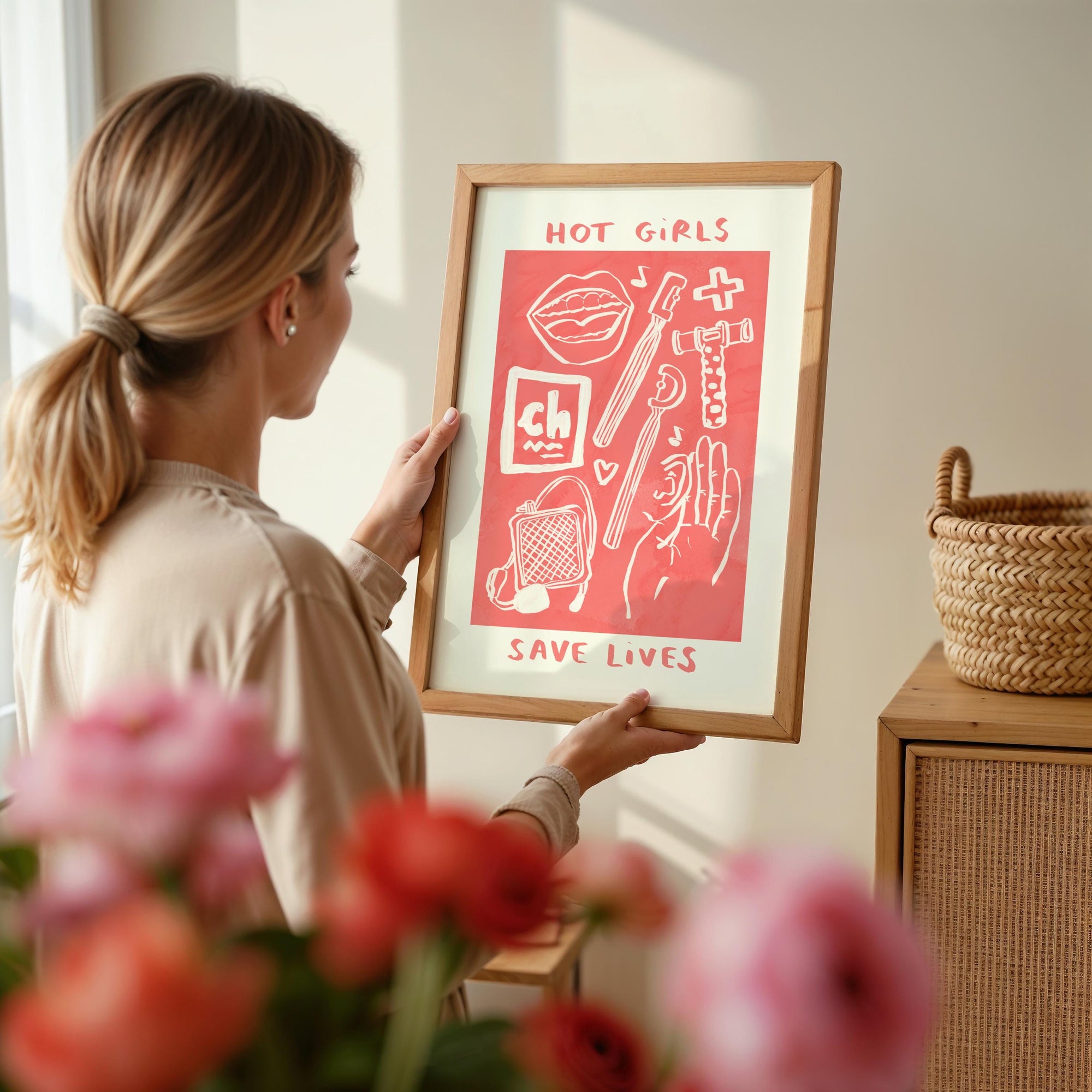 Hot Girls Save / Change Lives Wall Print - Speech and Language Therapy Print