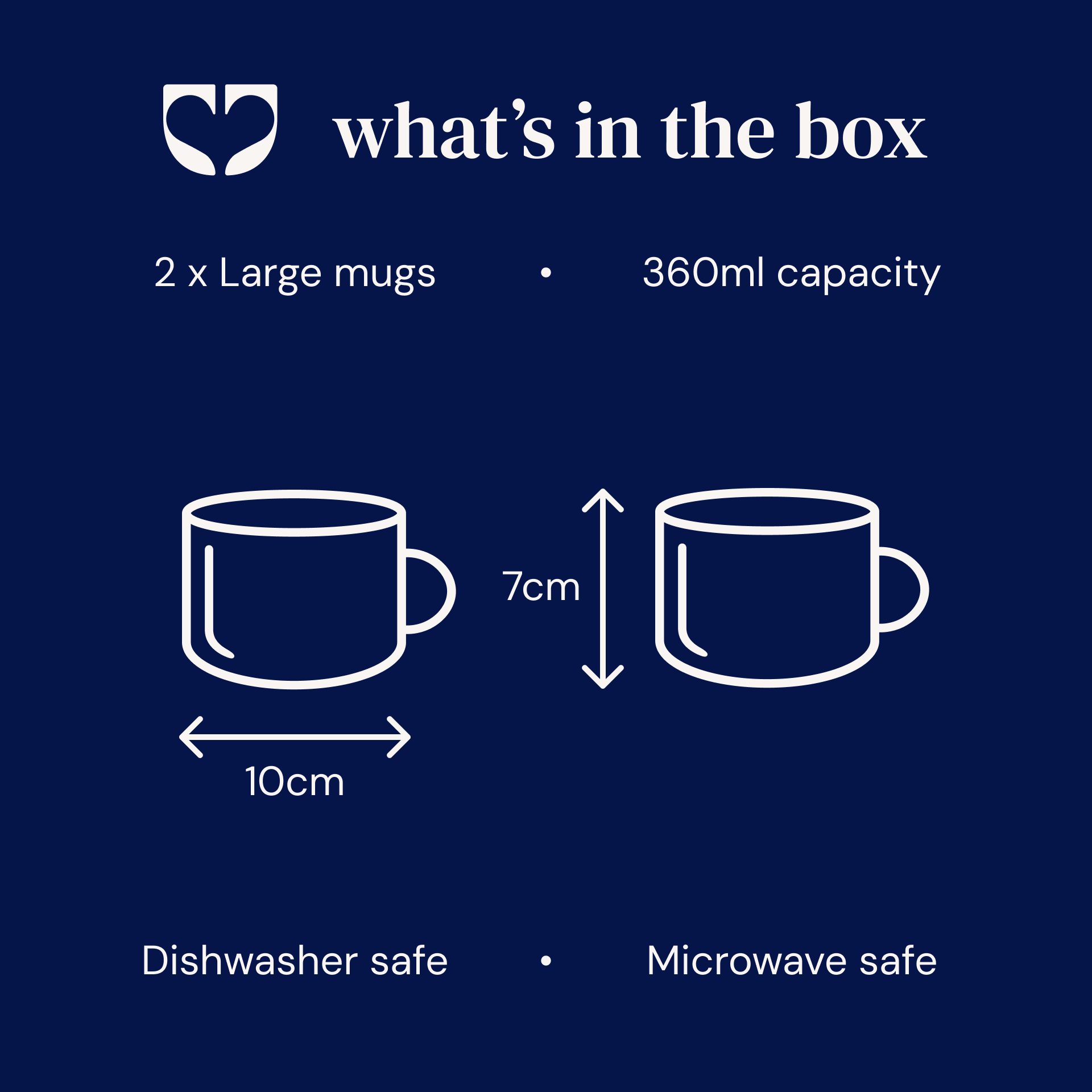 Yarrow Mug - Brushed Indigo Blue - Large (Set of 2)