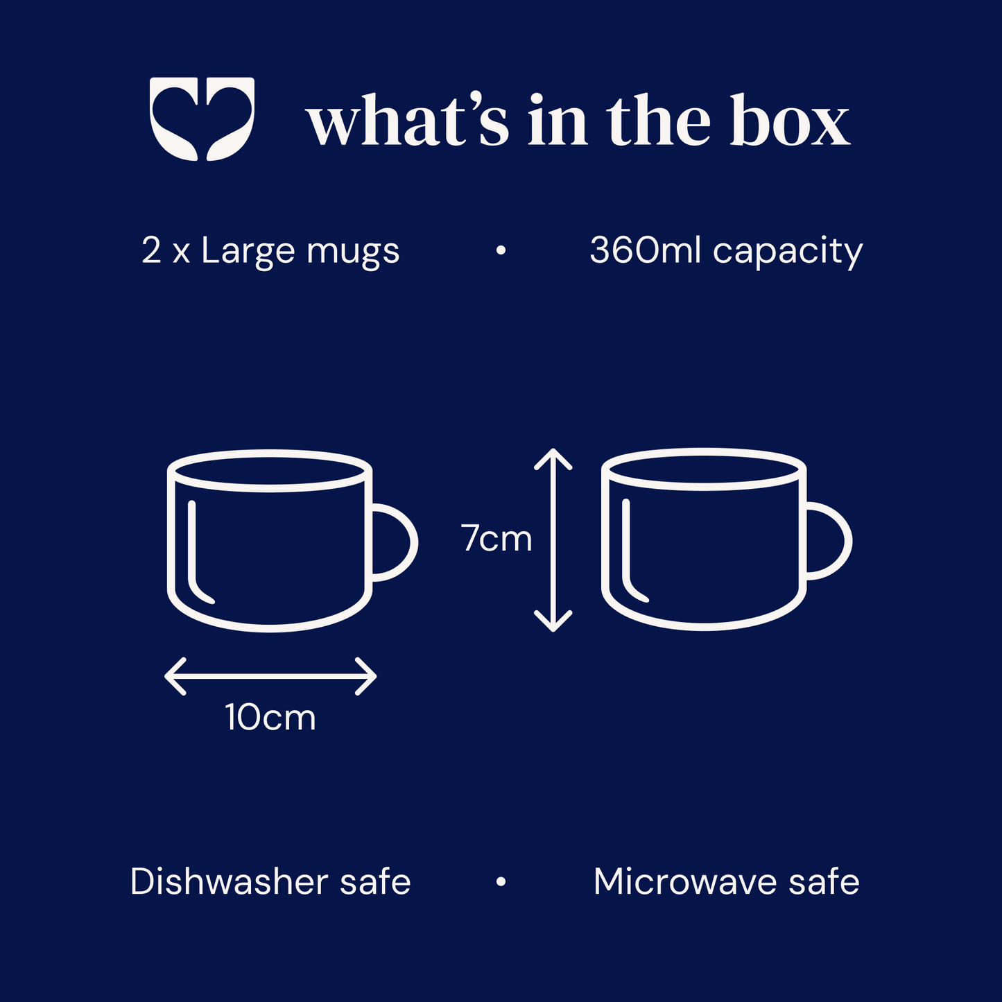 Vervain Mug - Indigo Blue - Large (Set of 2)