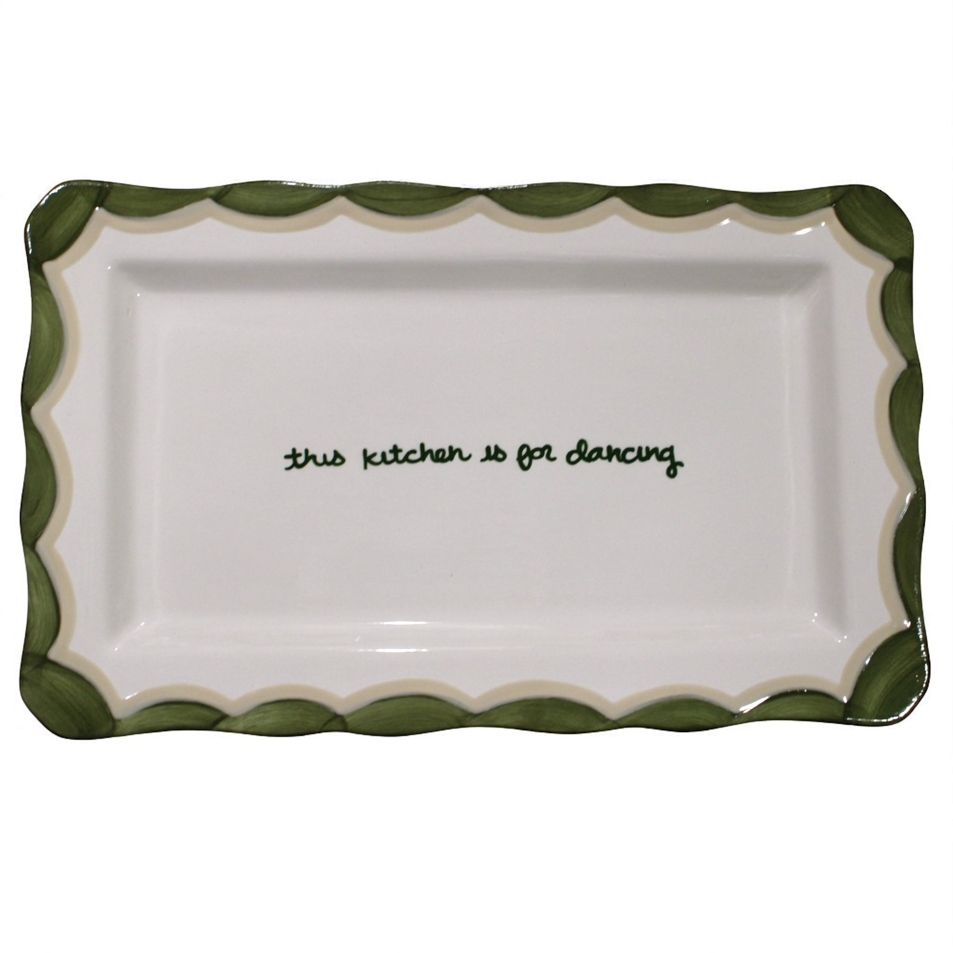 “This Kitchen Is For Dancing” Scalloped Tray