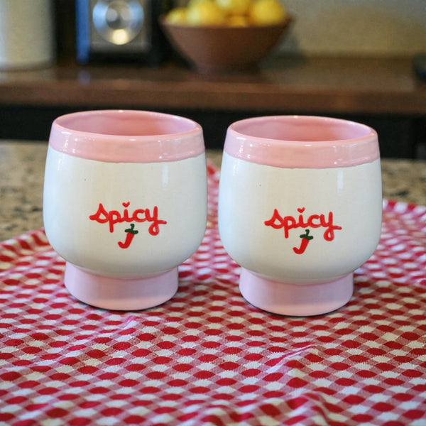 Hand-painted "spicy marg" Glasses/Set of Two