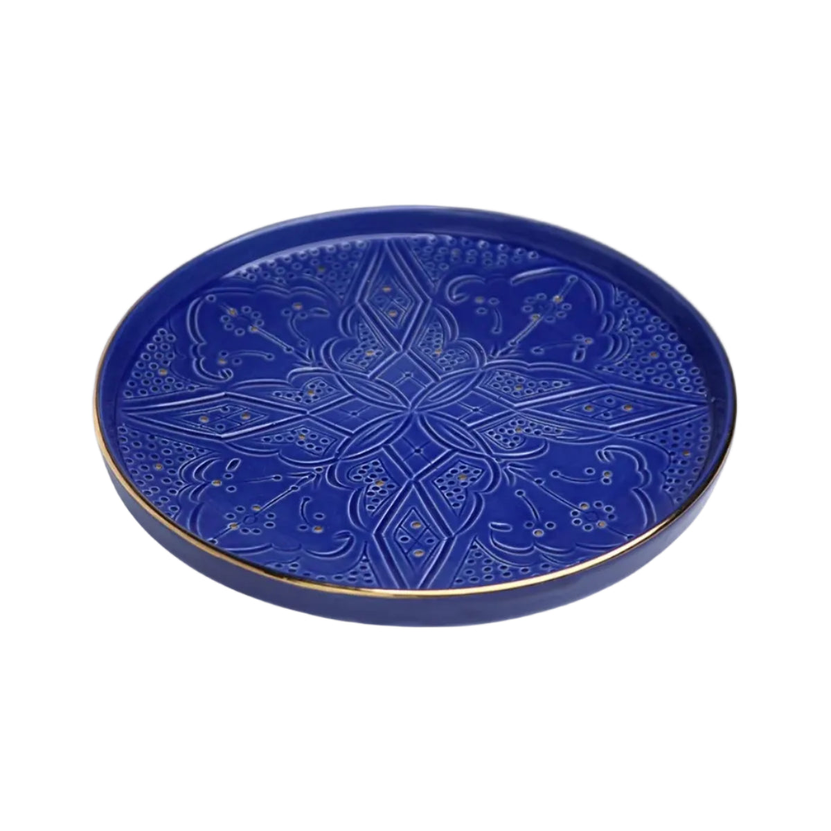 Round Tray - Majorelle Blue Gold Imprint