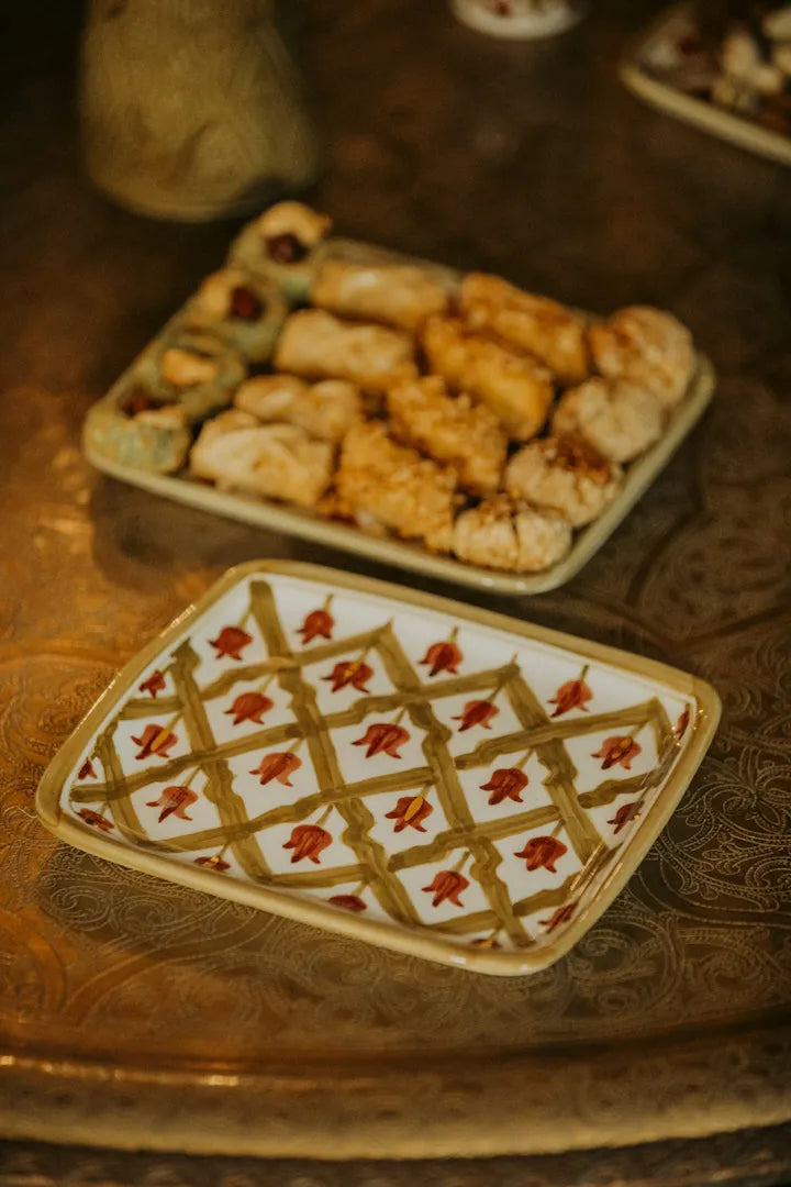 Small Tray - Khaki Aubergine Gold
