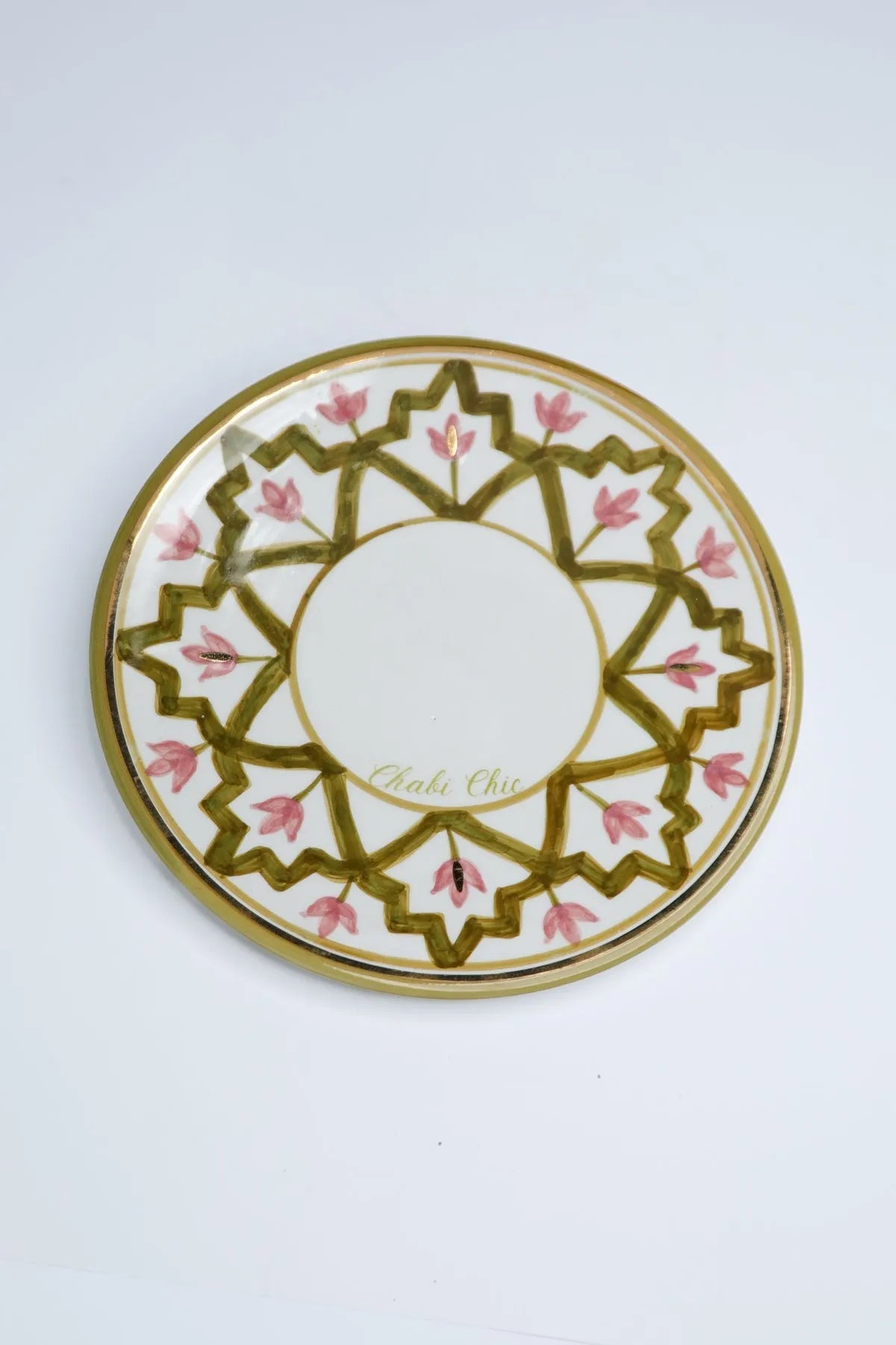 Dinner Plate - Khaki Blush Gold