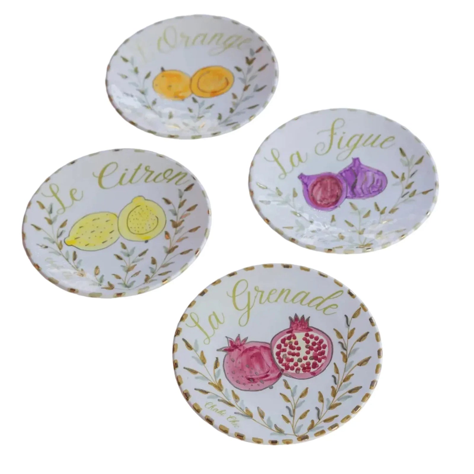Set of 4 Medium Plates - Tutti Frutti Gold