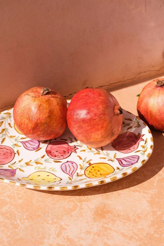 Large Oval Plate - Tutti Frutti Gold