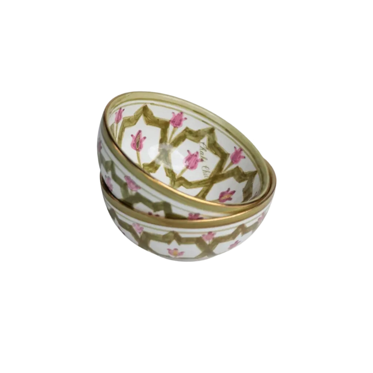 Small Shallow Bowl - Khaki Blush Gold