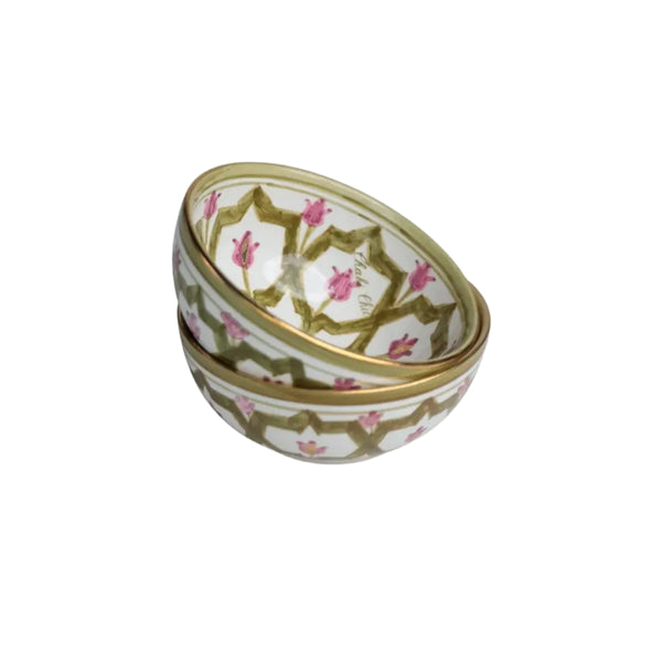 Small Shallow Bowl - Khaki Blush Gold