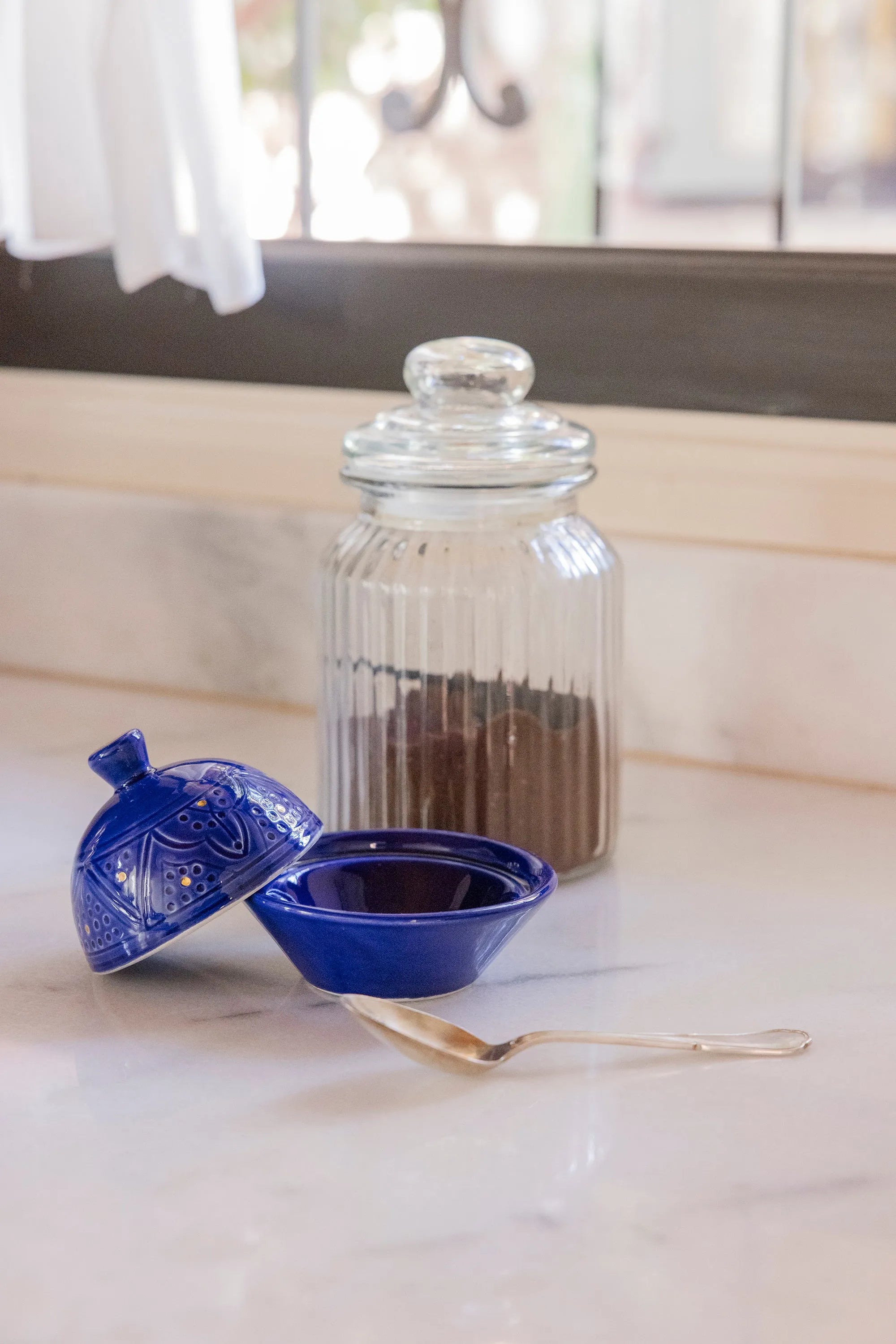 Sugar Bowl - Majorelle Blue Gold Print