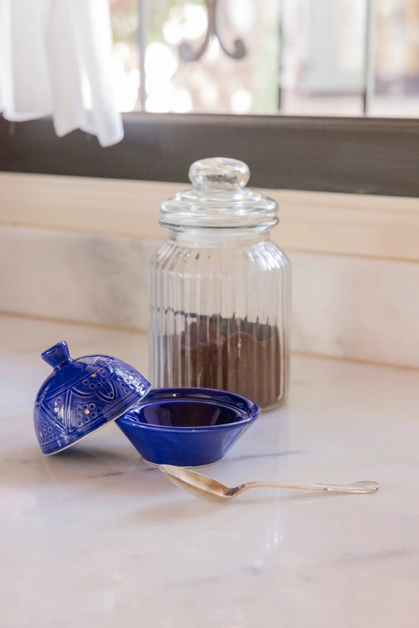 Sugar Bowl - Majorelle Blue Gold Print