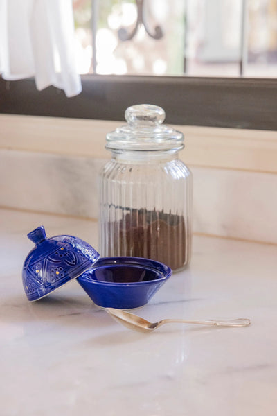 Sugar Bowl - Majorelle Blue Gold Print