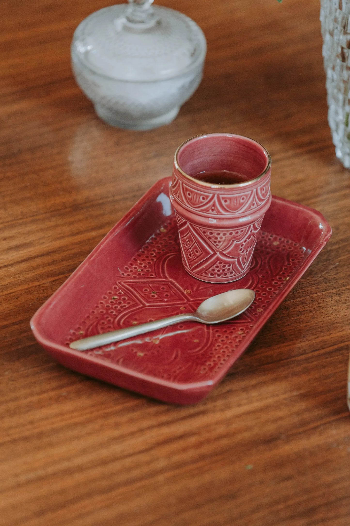 Rectangular Serving Tray - Aubergine Gold Imprint