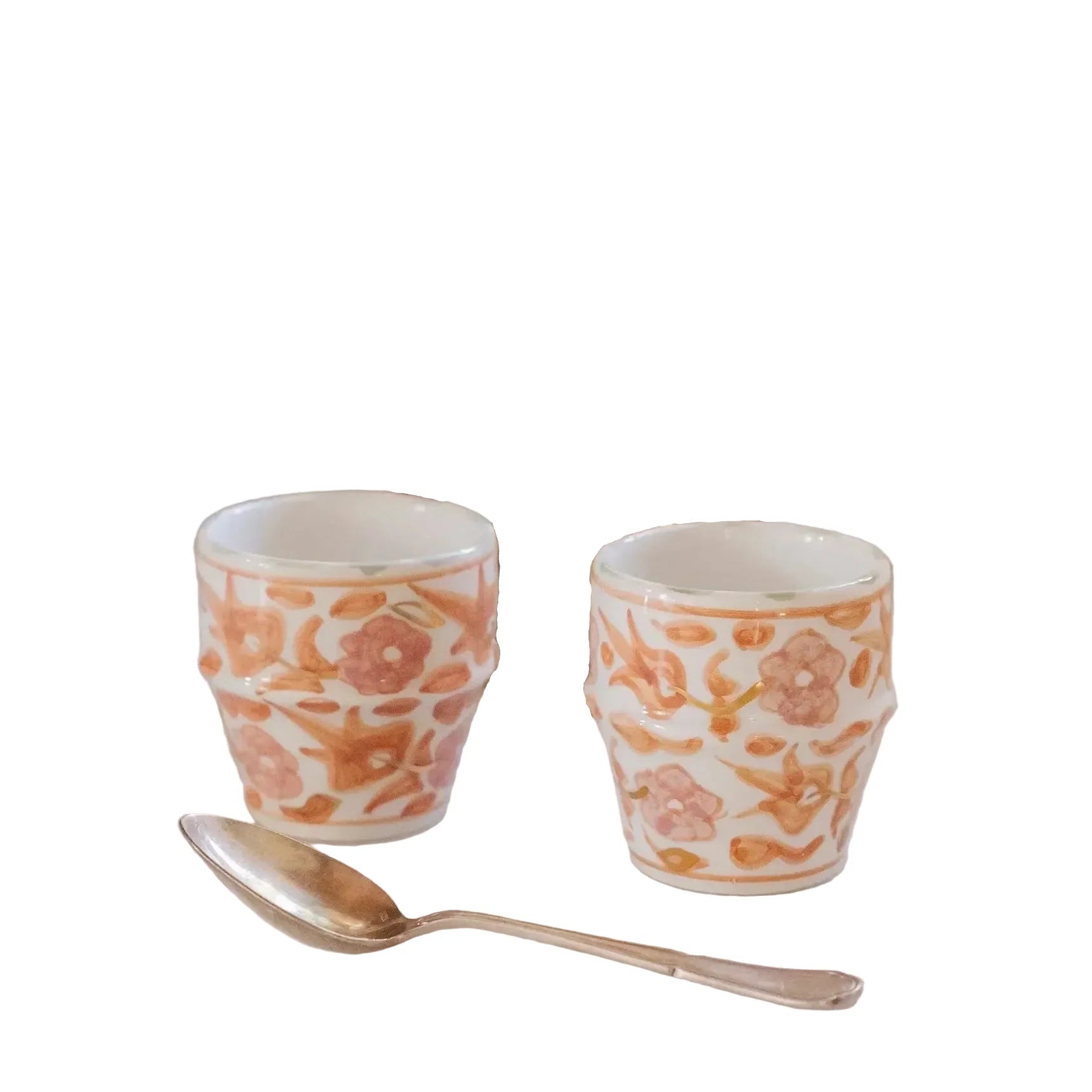 Small Coffee Cup - Gold Rose Garden Flower