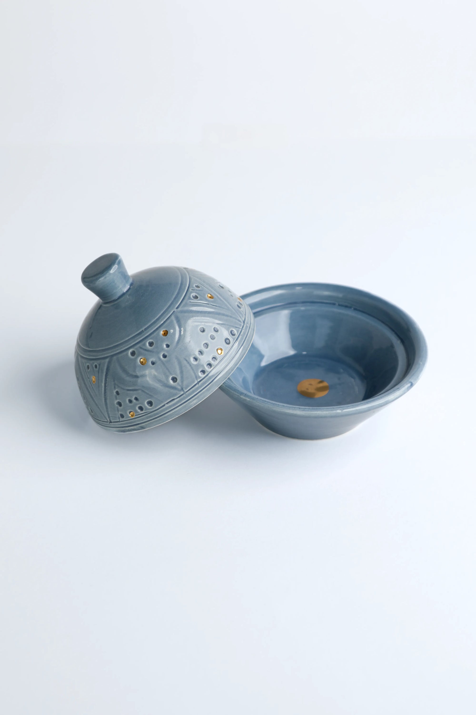 Sucrier - Blue Stone Gold Imprint