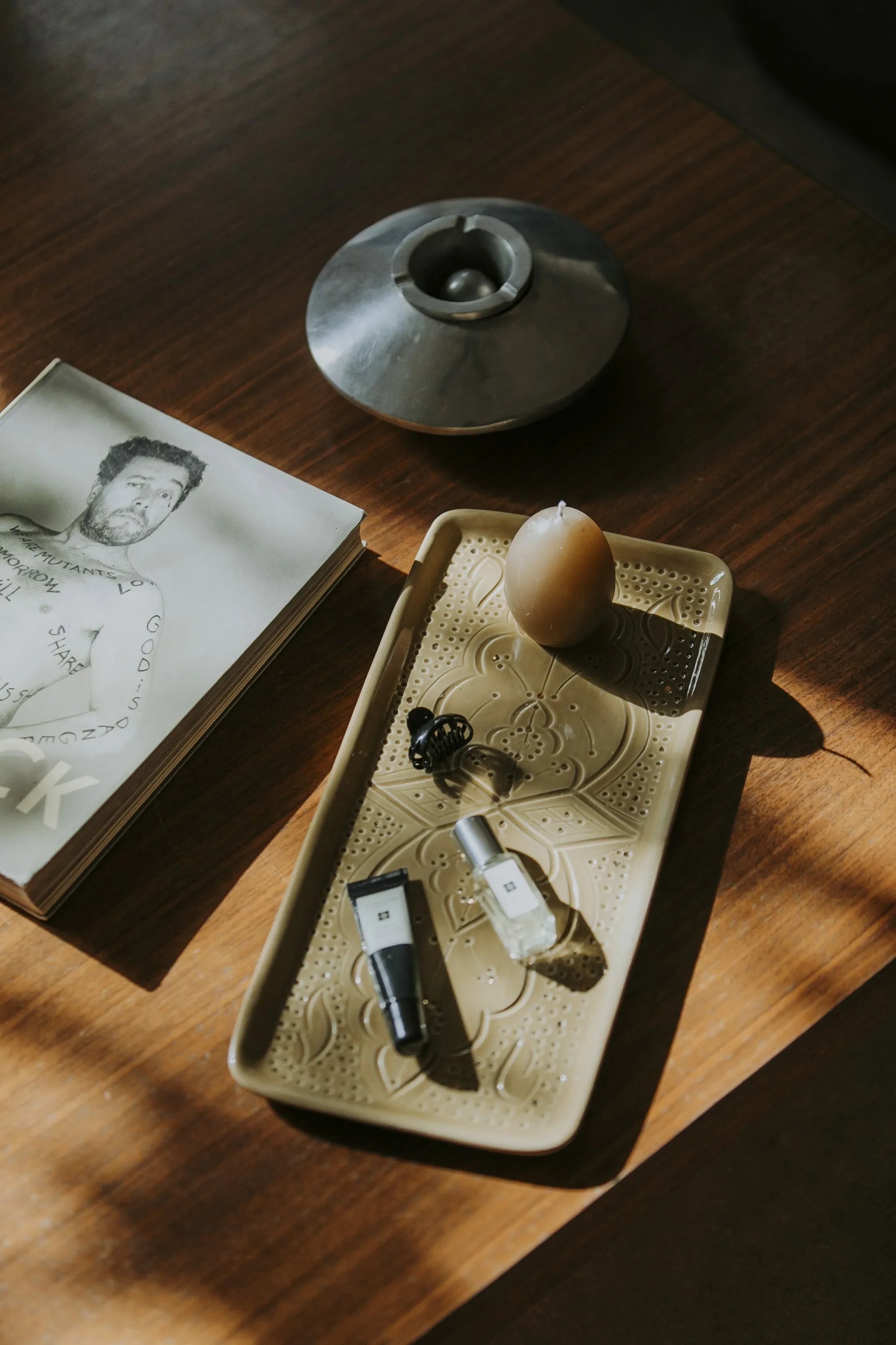 Long Rectangular Tray - Khaki Gold Imprint