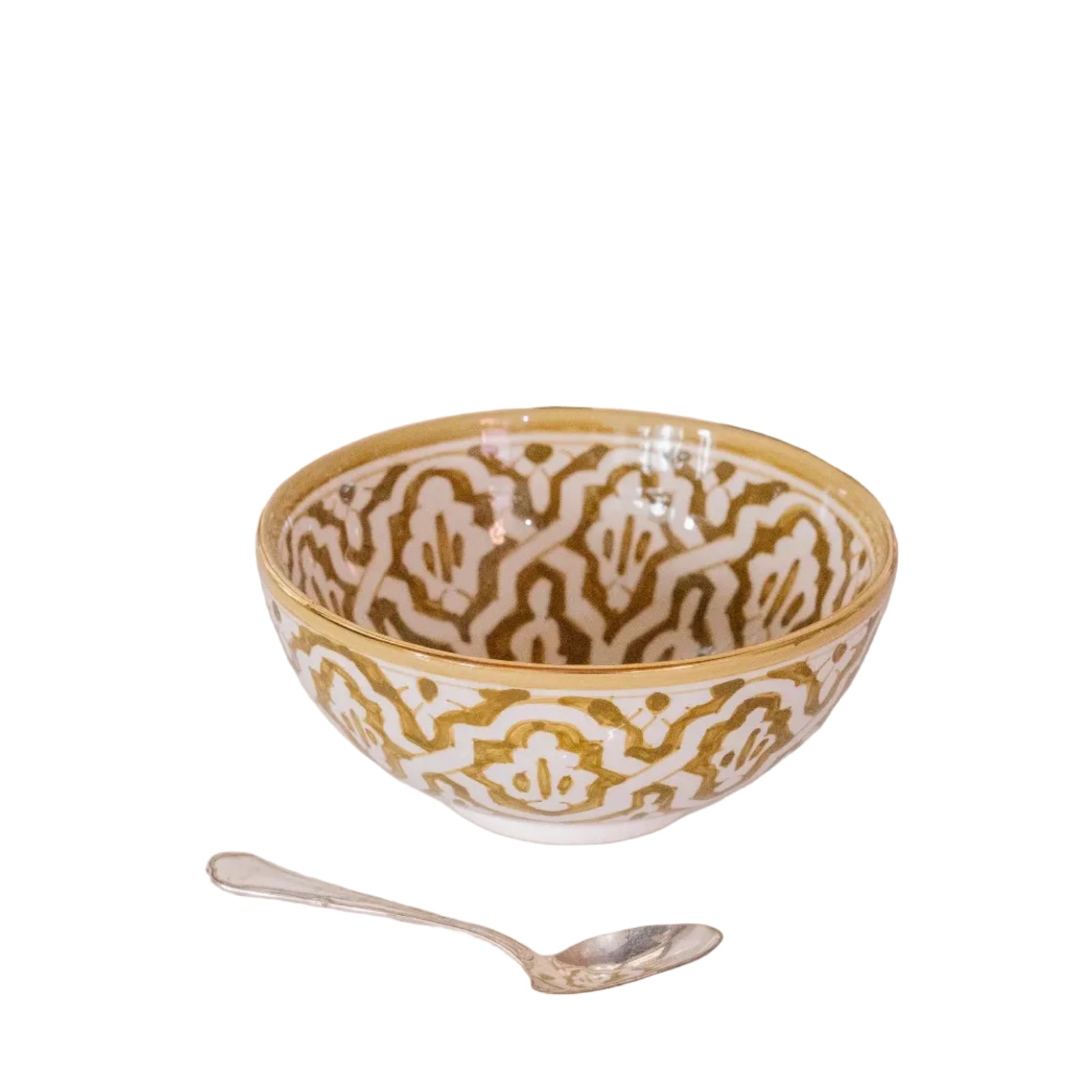 Round Salad Bowl - Fassia Khaki Gold