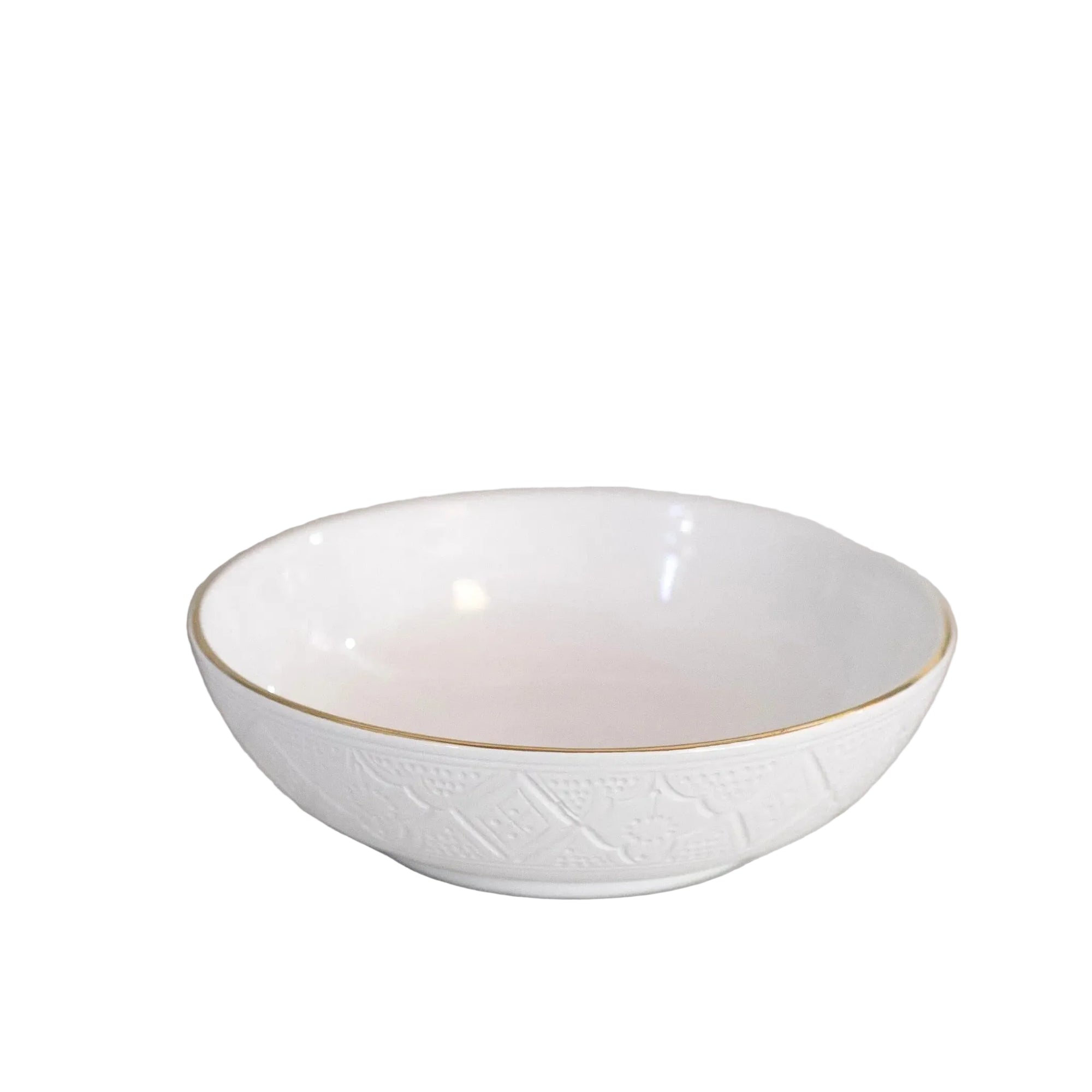 Shallow Salad Bowl - White Gold Imprint